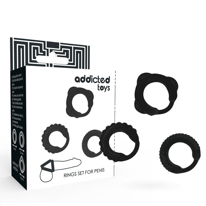 Addicted Toys - C-Ring Set Zwart - KontjeKietelen.nl