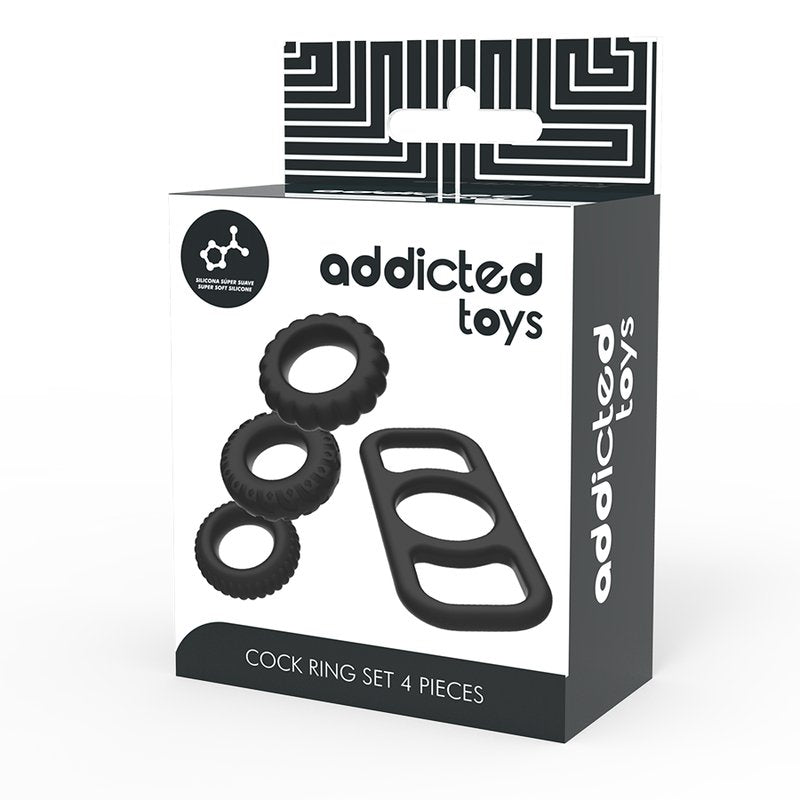 Addicted Toys - Cock Ring Set 4 stuks - KontjeKietelen.nl