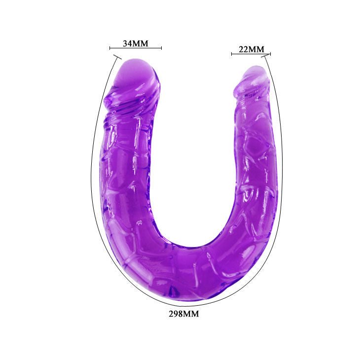 BAILE - DOUBLE DILDO IN LILAC FLEXIBLE JELLY - KontjeKietelen.nl