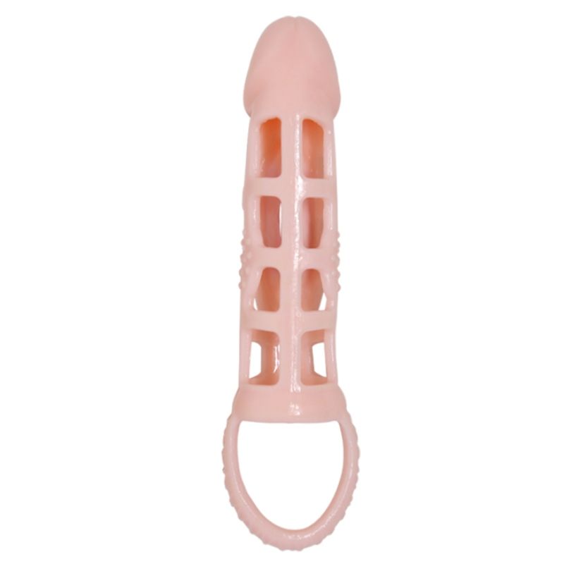 Baile - penis extender cover met vibratie en natuurlijke strap 13.5 cm - KontjeKietelen.nl