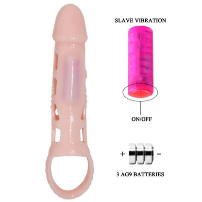 Baile - penis extender cover met vibratie en natuurlijke strap 13.5 cm - KontjeKietelen.nl