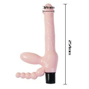 Baile - TPR Ropeless harnas met vibratie en anale stimulatie 25,4 cm - KontjeKietelen.nl