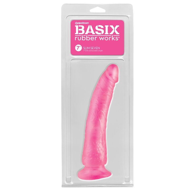 Basix - jelly penis slim 19 cm pink - KontjeKietelen.nl