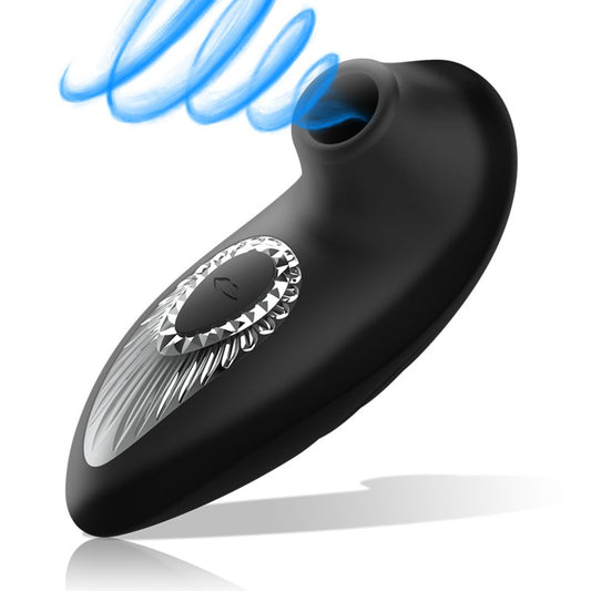 Black&Silver - Drake Deluxe Sucking Vibe Rechargeable Silicone Black - KontjeKietelen.nl