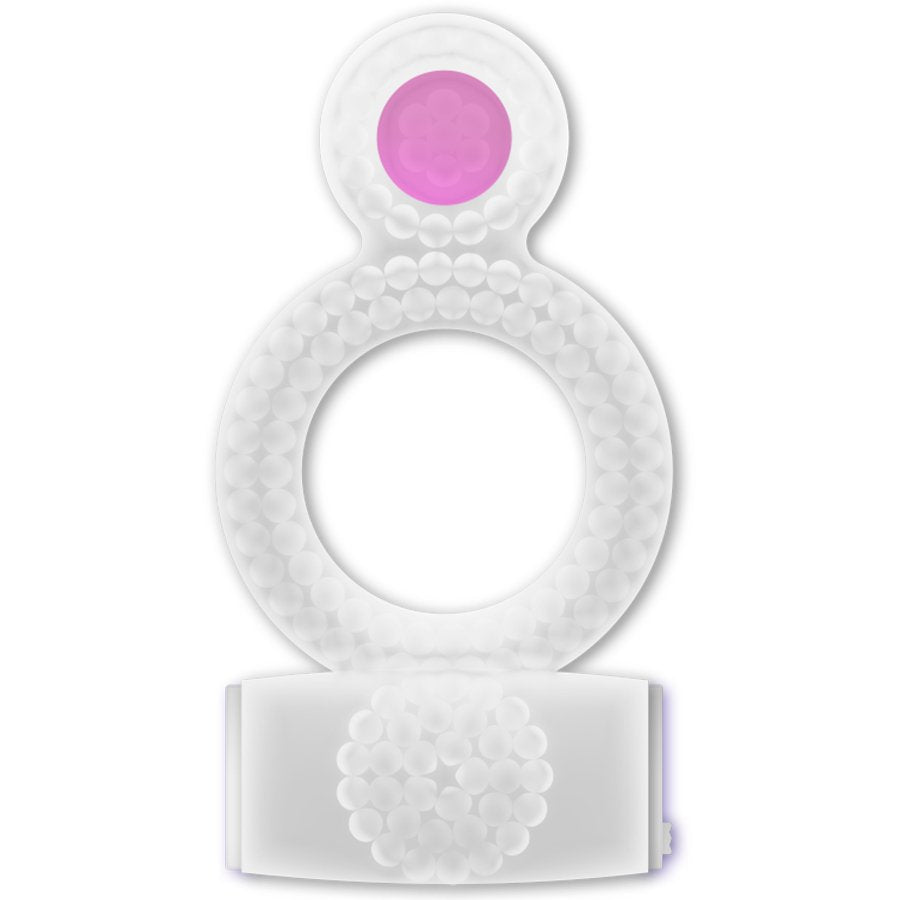 CASUAL LOVE - RING VIBRATING DOUBLE PLEASURE TRANSPARENT - KontjeKietelen.nl