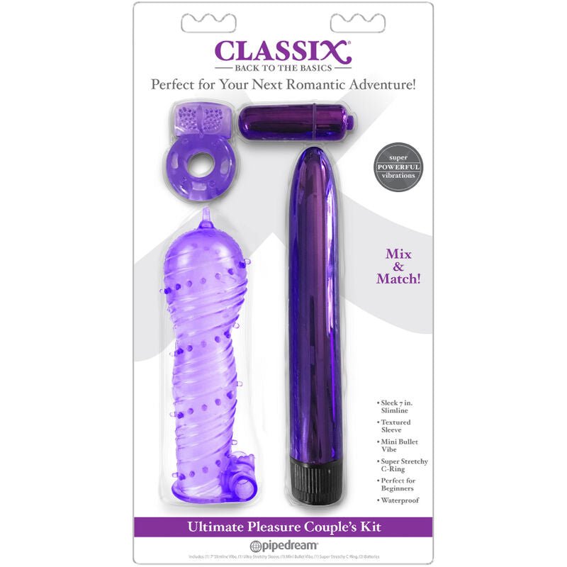 CLASSIX - KIT FOR COUPLES WITH RING, SHEATH AND BULLETS PURPLE - KontjeKietelen.nl