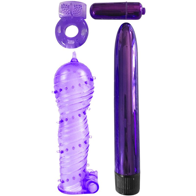 CLASSIX - KIT FOR COUPLES WITH RING, SHEATH AND BULLETS PURPLE - KontjeKietelen.nl