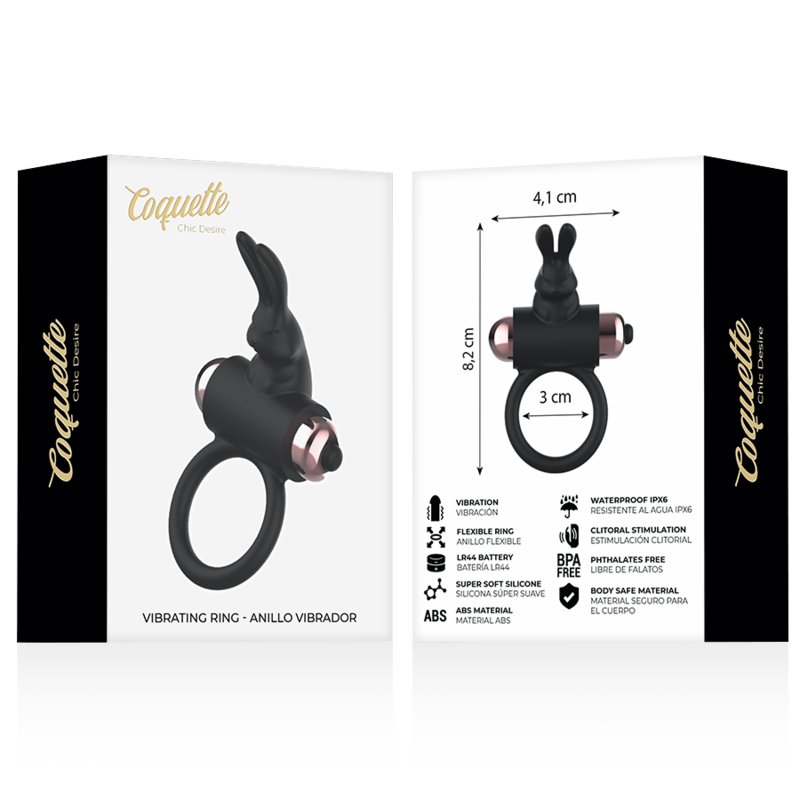 Coquette Toys - Cockring met vibrator zwart/goud - KontjeKietelen.nl