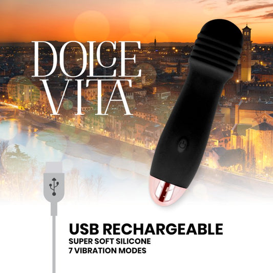 Dolce Vita - Oplaadbare vibrator Three Black 7 Speed - KontjeKietelen.nl