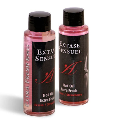 EXTASE SENSUAL - MASSAGE OIL WITH EXTRA FRESH STRAWBERRY EFFECT 100 ML - KontjeKietelen.nl