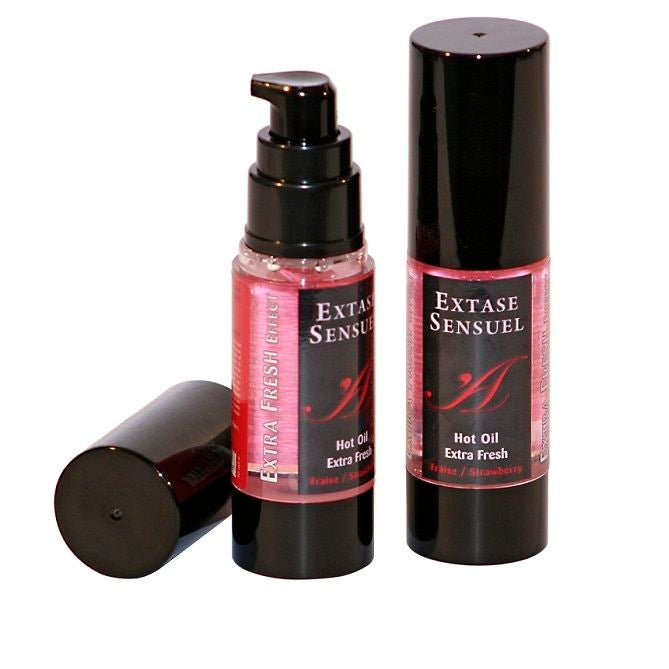 EXTASE SENSUAL - MASSAGE OIL WITH EXTRA FRESH STRAWBERRY EFFECT 30 ML - KontjeKietelen.nl