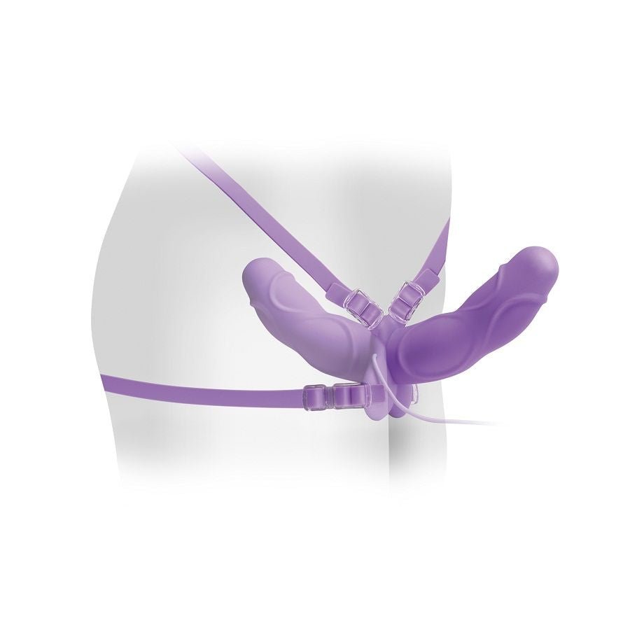 FETISH FANTASY ELITE - VIBRATING DOUBLE DELIGHT STRAP-ON PURPLE - KontjeKietelen.nl