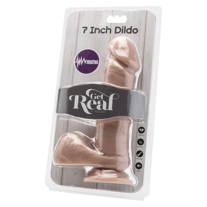 GET REAL - DILDO 18 CM WITH BALLS VIBRATOR SKIN - KontjeKietelen.nl