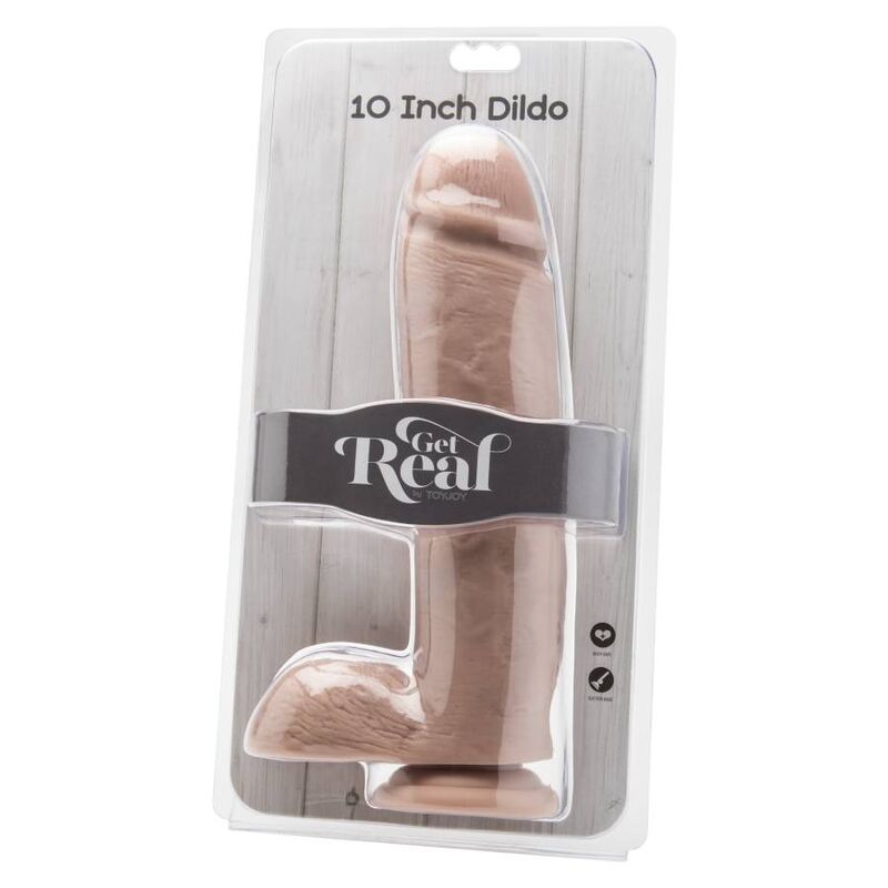 Get Real - Dildo 25,5 cm met ballen huid - KontjeKietelen.nl