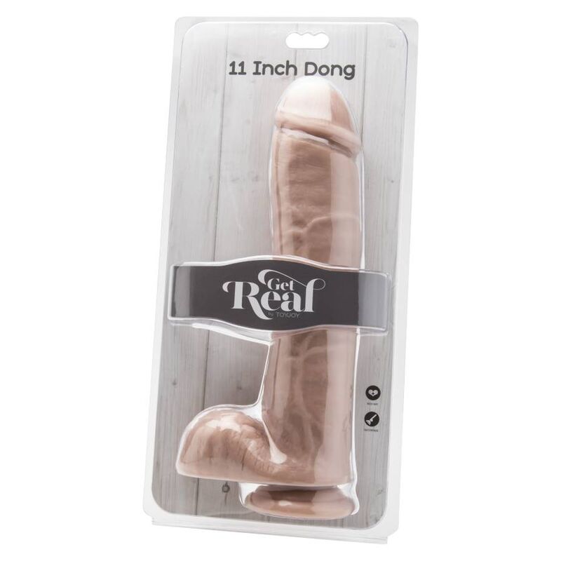 Get Real - Dildo 28 cm met ballen skin - KontjeKietelen.nl