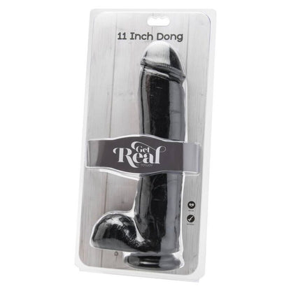 Get Real - Dildo 28 cm met ballen zwart - KontjeKietelen.nl