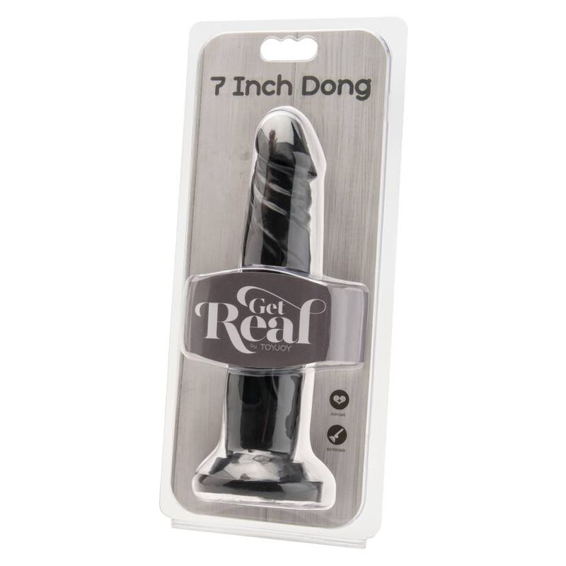 GET REAL - DONG 18 CM BLACK - KontjeKietelen.nl