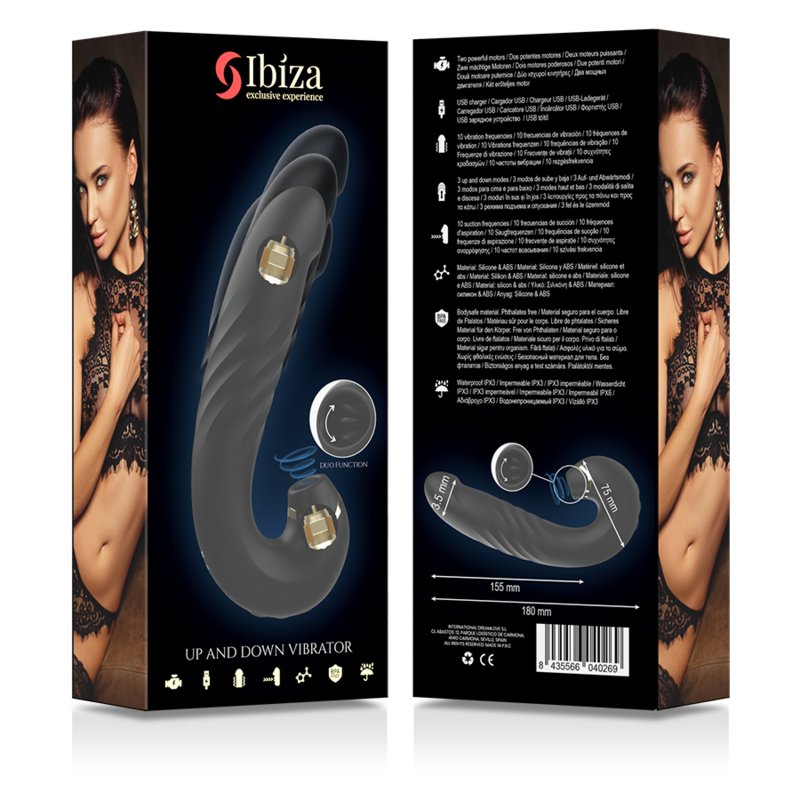 Ibiza - Clip up & down + vibrator + clitoris sucker - KontjeKietelen.nl