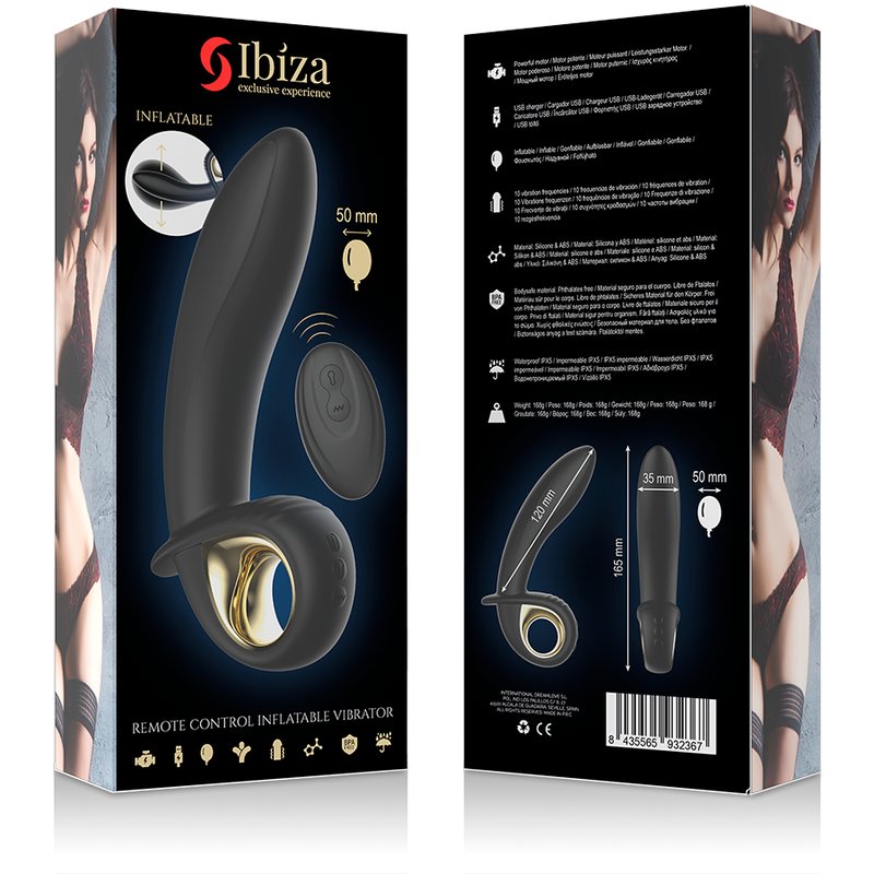 IBIZA - POWERFUL INFLATABLE ANAL/VAGINAL VIBRATOR REMOTE CONTROL - KontjeKietelen.nl