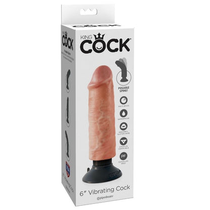 King Cock - 15.24 cm vibrerende penis huidkleurig