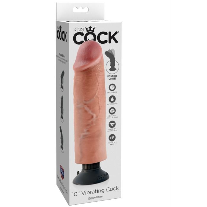 King Cock - 25.5 cm vibrerende penis huidkleur