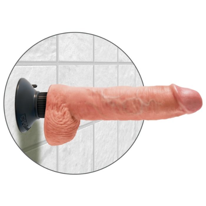 King Cock - 25.5 cm vibrerende penis met ballen - flesh