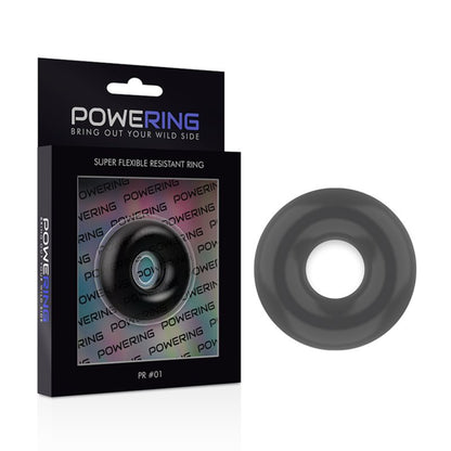 Powering - super flexibele en resistente penisring 3.5 cm zwart - KontjeKietelen.nl