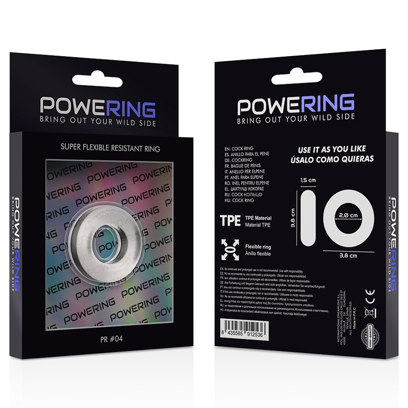 Powering - super flexibele en resistente penisring 3.8cm PR04 Clear - KontjeKietelen.nl