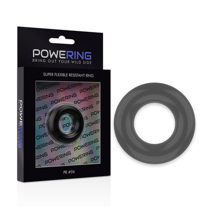 Powering - super flexibele en resistente penisring 3.8cm PR04 zwart - KontjeKietelen.nl