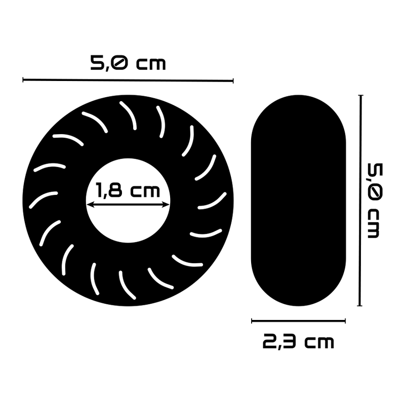 Powering - super flexibele en resistente penisring 5cm PR08 zwart - KontjeKietelen.nl