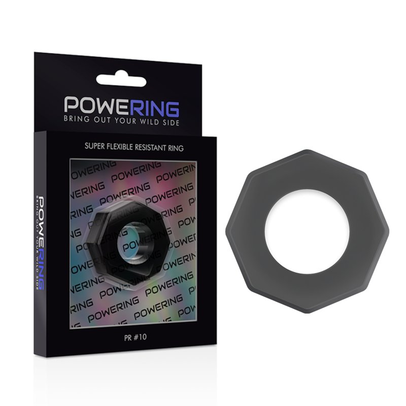 Powering - super flexibele en resistente penisring 5cm PR10 zwart - KontjeKietelen.nl