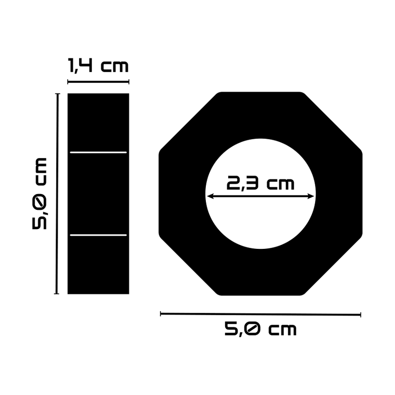 Powering - super flexibele en resistente penisring 5cm PR10 zwart - KontjeKietelen.nl