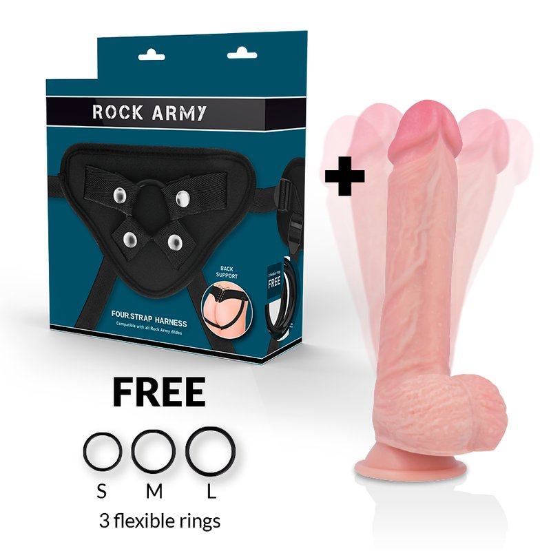 Rockarmy - Harnas + Hawk Rotator en Vibrator 22 cm - KontjeKietelen.nl