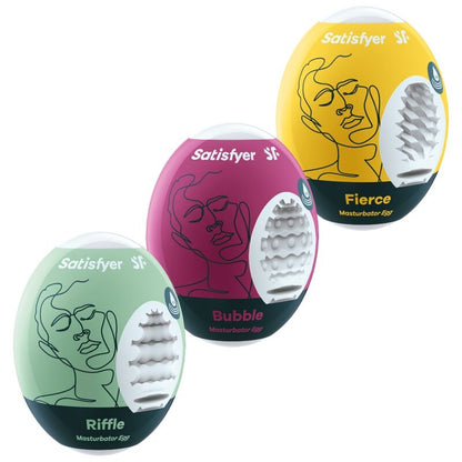 Satisfyer - 3 masturbator eieren Riffle, Bubble & Fierce - KontjeKietelen.nl