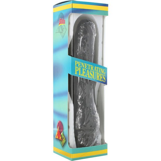 Seven Creations - Vinyl P-Shape Vibrator Zwart Penis 20 cm - KontjeKietelen.nl