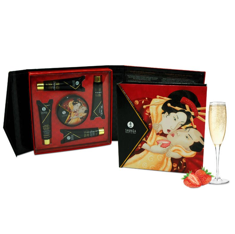 Shunga - Secret Geisha Aardbeien en Cava Kit - KontjeKietelen.nl