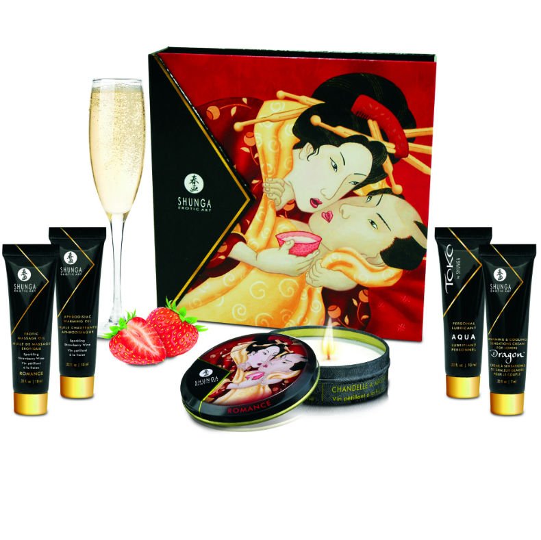 Shunga - Secret Geisha Aardbeien en Cava Kit - KontjeKietelen.nl